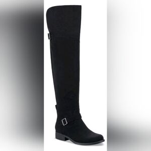 Women's 6M Sun + Stone Black Anyaa Over the Knee Boots New In Box